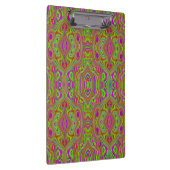 Trippy Retro Chartreuse Magenta Abstraktes Muster Klemmbrett (Rechts)