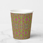 Trippy Retro Chartreuse Magenta Abstraktes Muster Pappbecher (Rechts)