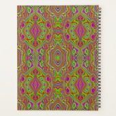 Trippy Retro Chartreuse Magenta Abstraktes Muster Planer (Rückseite)