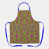 Trippy Retro Chartreuse Magenta Abstraktes Muster Schürze (Vorderseite)