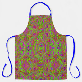 Trippy Retro Chartreuse Magenta Abstraktes Muster Schürze