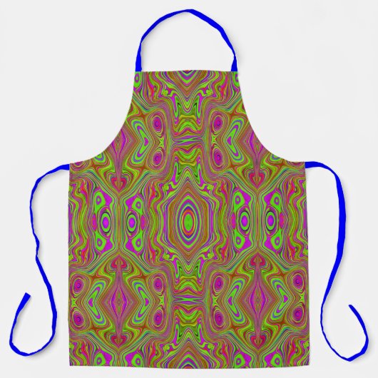 Trippy Retro Chartreuse Magenta Abstraktes Muster Schürze (Vorderseite)