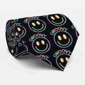 Trippy Retro Groovy Regenbogen Krawatte (Gerollt)