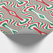 Trippy Retro Groovy Squiggy Weihnachtsmuster Geschenkpapier (Ecke)