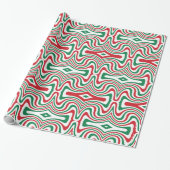 Trippy Retro Groovy Squiggy Weihnachtsmuster Geschenkpapier (Ungerollt)