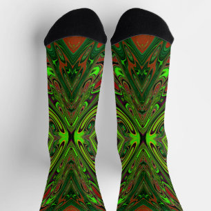 Trippy Retro Limettengrün Abstrakt Schmetterling Socken