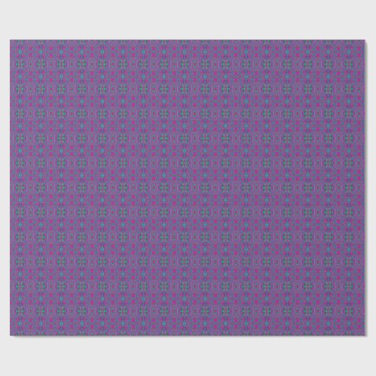 Trippy Retro Magenta, Blau und Grün Abstrakt Geschenkpapier (Flach)