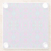 Trippy Retro Magenta, Blau und Grün Abstrakt Glasuntersetzer (Rückseite)