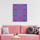Trippy Retro Magenta, Blau und Grün Abstrakt Leinwanddruck (Insitu (Wohnzimmer))