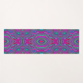 Trippy Retro Magenta, Blau und Grün Abstrakt Yogamatte (Vorderseite (Horizontal))
