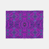 Trippy Retro Magenta und Schwarz Abstraktes Muster Fleecedecke (Vorderseite (Horizontal))