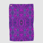 Trippy Retro Magenta und Schwarz Abstraktes Muster Golfhandtuch (Vorderseite)