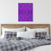 Trippy Retro Magenta und Schwarz Abstraktes Muster Leinwanddruck (Insitu (Schlafzimmer))