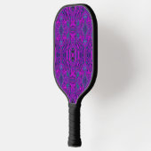 Trippy Retro Magenta und Schwarz Abstraktes Muster Pickleball Schläger (Links)
