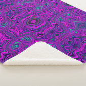 Trippy Retro Magenta und Schwarz Abstraktes Muster Sherpadecke (3/4)