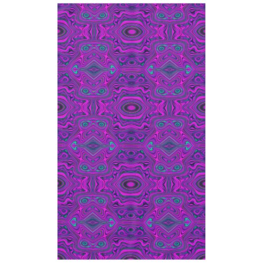 Trippy Retro Magenta und Schwarz Abstraktes Muster Tischdecke (Vorderseite)