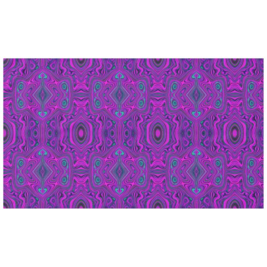 Trippy Retro Magenta und Schwarz Abstraktes Muster Tischdecke (Vorderseite (Horizontal))
