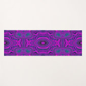 Trippy Retro Magenta und Schwarz Abstraktes Muster Yogamatte (Vorderseite (Horizontal))