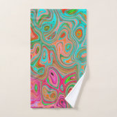 Trippy Retro Orange und Aqua Groovy Abstrakte Kuns Badhandtuch Set (Handtuch)
