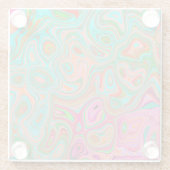 Trippy Retro Orange und Aqua Groovy Abstrakte Kuns Glasuntersetzer (Rückseite)