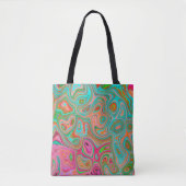Trippy Retro Orange und Aqua Groovy Abstrakte Kuns Tasche (Vorderseite)