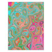 Trippy Retro Orange und Aqua Groovy Abstrakte Kuns Tischdecke (Vorderseite)