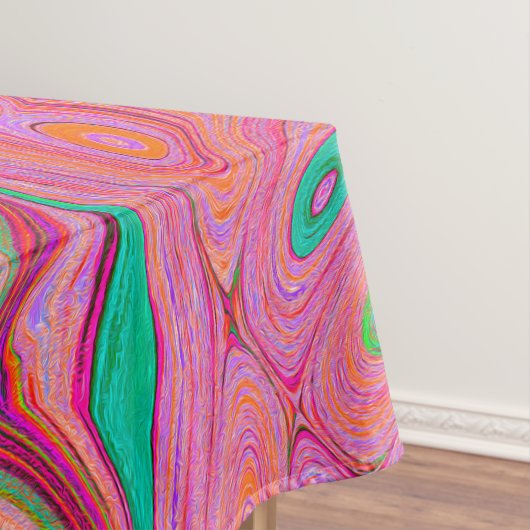 Trippy Retro Orange und Aqua Groovy Abstrakte Kuns Tischdecke (Beispiel)