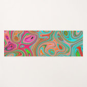 Trippy Retro Orange und Aqua Groovy Abstrakte Kuns Yogamatte (Vorderseite (Horizontal))