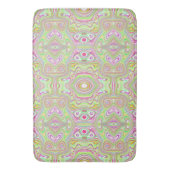 Trippy Retro Pink und Lime Green Abstraktes Muster Badematte (Vorderseite Vertikal)
