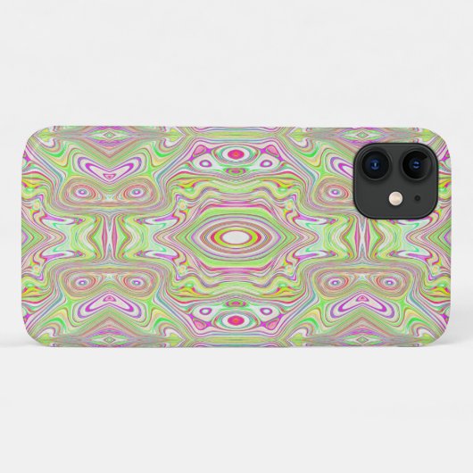 Trippy Retro Pink und Lime Green Abstraktes Muster Case-Mate iPhone Hülle (Rückseite (Horizontal))