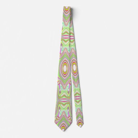 Trippy Retro Pink und Lime Green Abstraktes Muster Krawatte (Vorderseite)