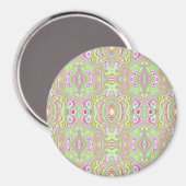 Trippy Retro Pink und Lime Green Abstraktes Muster Magnet (Vorderseite/Rückseite)