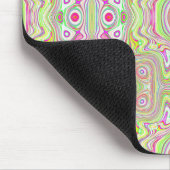 Trippy Retro Pink und Lime Green Abstraktes Muster Mousepad (Ecke)