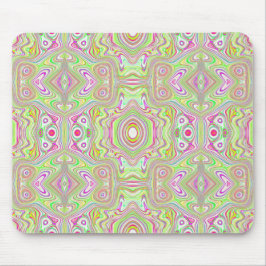 Trippy Retro Pink und Lime Green Abstraktes Muster Mousepad