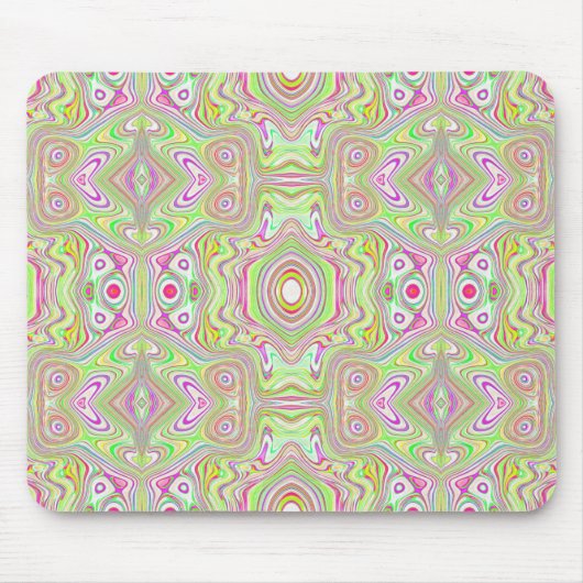 Trippy Retro Pink und Lime Green Abstraktes Muster Mousepad (Vorne)