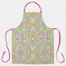 Trippy Retro Pink und Lime Green Abstraktes Muster Schürze