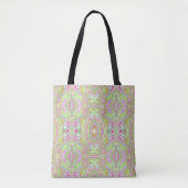 Trippy Retro Pink und Lime Green Abstraktes Muster Tasche (Vorderseite)