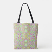 Trippy Retro Pink und Lime Green Abstraktes Muster Tasche (Rückseite)