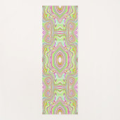 Trippy Retro Pink und Lime Green Abstraktes Muster Yogamatte (Vorderseite)