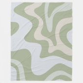 Trippy Retro Sage Green Wirbel Abstraktes Muster Fleecedecke (Vorderseite)