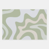 Trippy Retro Sage Green Wirbel Abstraktes Muster Geschenkpapier Set (Vorderseite 3)