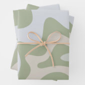 Trippy Retro Sage Green Wirbel Abstraktes Muster Geschenkpapier Set (Beispiel)