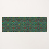 Trippy Retro Schwarz und Lime Green Abstraktes Mus Yogamatte (Rückseite (Horizontal))