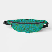 Trippy Retro Türkis Chartreuse Abstraktes Muster Bauchtasche (Vorderseite)