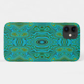 Trippy Retro Türkis Chartreuse Abstraktes Muster Case-Mate iPhone Hülle (Rückseite (Horizontal))