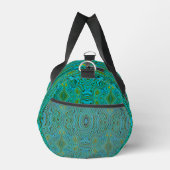 Trippy Retro Türkis Chartreuse Abstraktes Muster Duffle Bag (Rechts)