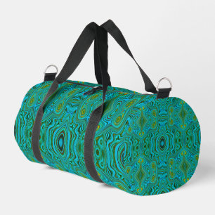 Trippy Retro Türkis Chartreuse Abstraktes Muster Duffle Bag