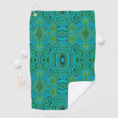 Trippy Retro Türkis Chartreuse Abstraktes Muster Golfhandtuch (Insitu)