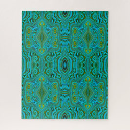 Trippy Retro Türkis Chartreuse Abstraktes Muster Puzzle