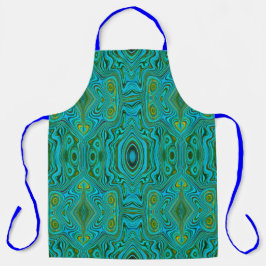 Trippy Retro Türkis Chartreuse Abstraktes Muster Schürze